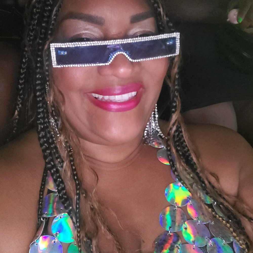 Blue lense  and rhinestones sunglasses